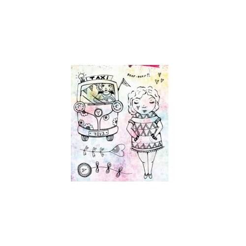 Bus / girl Transparent Clear Silicone Stamp/Seal for DIY scrapbooking/photo album Decorative clear stamp A1334