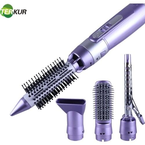 4-in-1 Hot Air Brush Hair Dryer Comb Multifunction Hair Straightener Curling Hair Comb Hot air Comb Negative Ion Blow Dry Brush