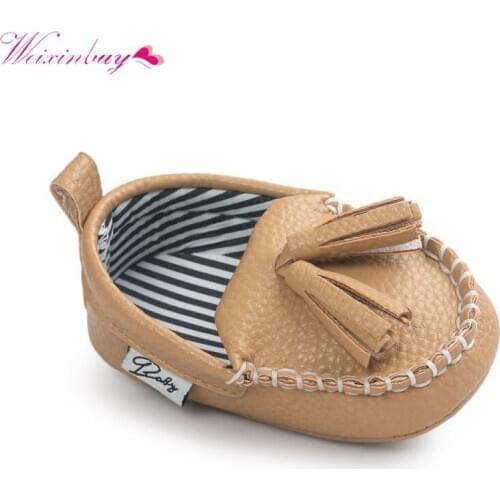 Moccasins First Walkers Toddler Prewalkers Shoes Baby Girl Boy Shoe Tassel Pendant PU Leather Shoes