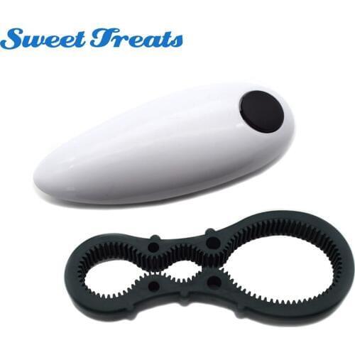 Sweettreats Mini Convenient One Touch Automatic Electric Can Tin Bottle Opener &Bottle Wrench No Hands Battery Operated