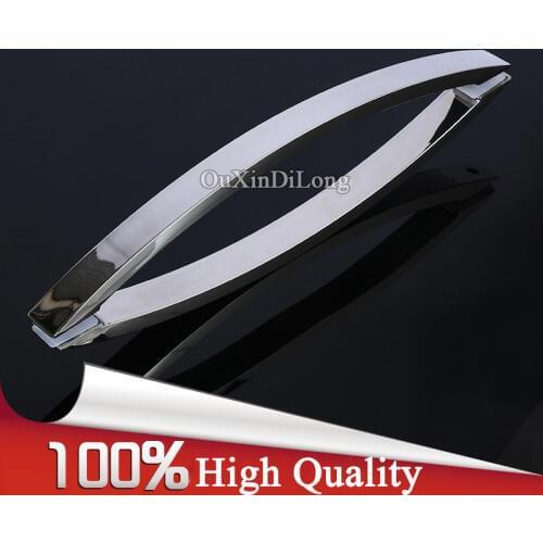 High Quality 304 Stainless Steel Frameless Shower Bathroom Glass Door Handles Pull / Push Handles Glass Mount Chrome Finished