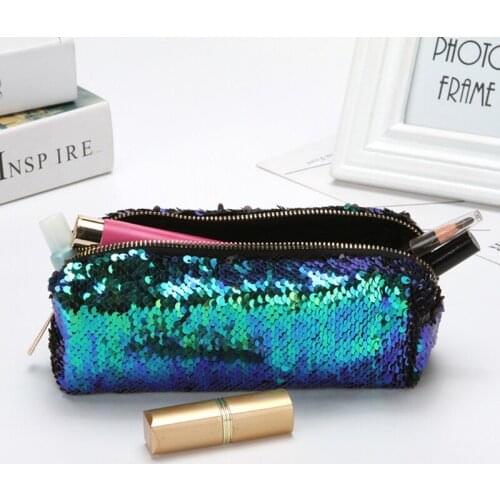 Glitter Sequins Women Travel Storage Bag Fashion Toiletries Organize Cosmetic Bag Portable Storage Make Up Bag Wash Bag