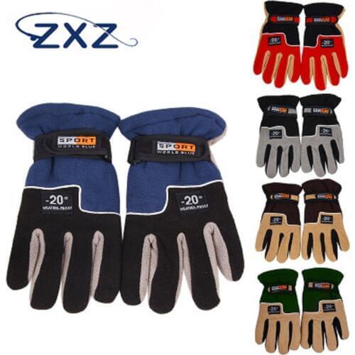 Winter Fishing Gloves Fleece Warm Gloves Windproof Outdoor Fishing Gloves Fleece Full Finger Gloves For Men And Women