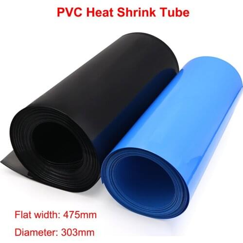 1 Meter Width 475mm PVC Heat Shrink Tube Dia 303mm Lithium Battery Pack Insulated Film Wrap Protection Case Wire Cable Sleeve