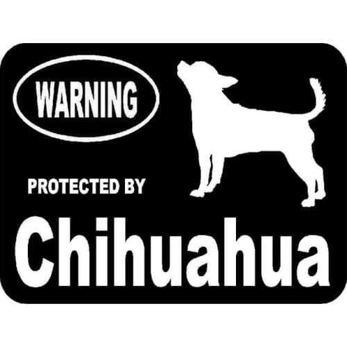 10.2cm*7.6cm Creative Fashion By Chihuahua Protected Animal Vinyl Car Stickers C5-1920