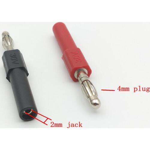 10pcs copper 2mm Banana Jack Female to 4mm Banana male Plug Probes 30V