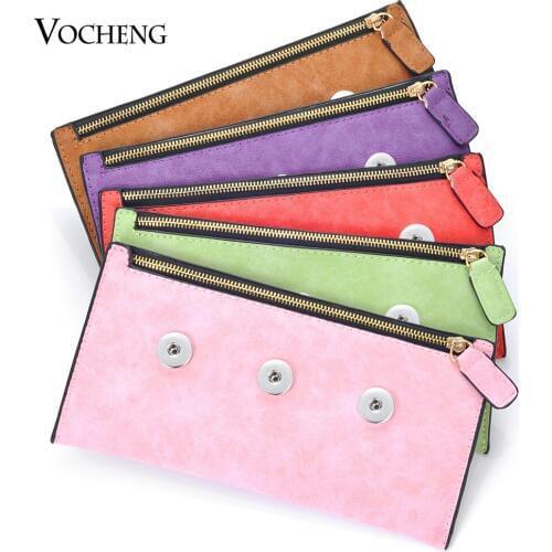 10pcs/lot Vocheng Ginger Snap Jewelry Accessories PU Material for 18mm Snap Charms Button Jewelry 8 Colors NN-630*10