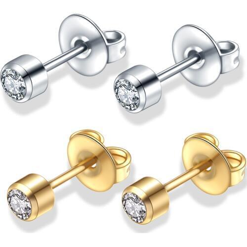 2pcs/lot Steel Sterile Earring Stud Ear Piercings Crystal Gem Ear Studs Earring Cartilage Tragus Piercing Sexy Womem Jewelry 20G