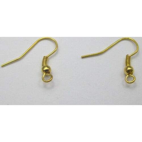 200 Golden Earring Fish Hook Coil Earwire Ear Wire