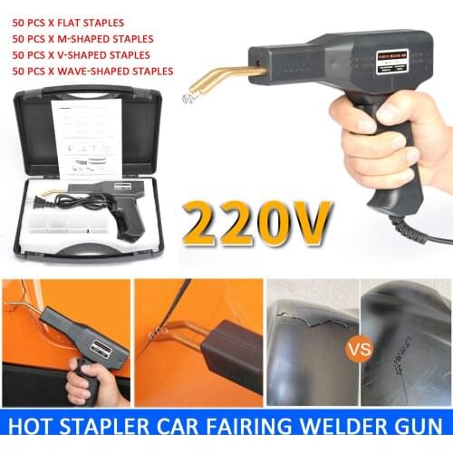 220V Plastic Welder Garage Tools Hot Staplers Machine Staple PVC Plastic Repairing Machine 200 Staples Car Bumper Repair