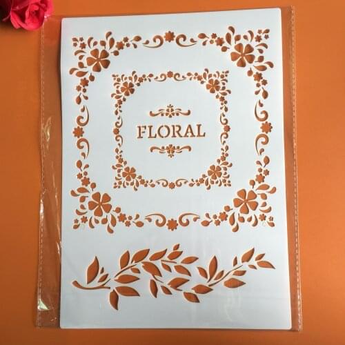 A4 29 * 21cm floral Leaves DIY Stencils Wall Painting Scrapbook Coloring Embossing Album Decorative Paper Card Template
