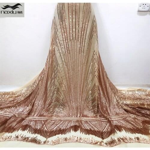 Madison African French Lace Fabric With Sequins 2021 High Quality Lace Nigerian Embroidery Lace Fabrics For Party Dress