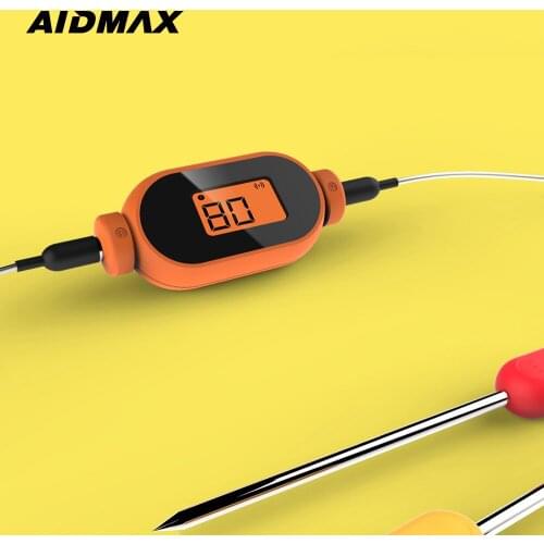 AidMax MiniCandy Remote Wireless Digital Meat Thermometer Grill Oven Kitchen Thermomet With Timer 2 Probes For BBQ Food Smoker