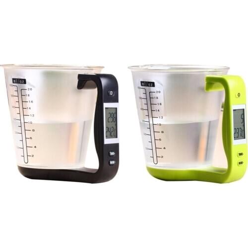 Promotion! Measuring Cup Kitchen Scales Digital Beaker Libra Electronic Tool Scale with LCD Display Temperature