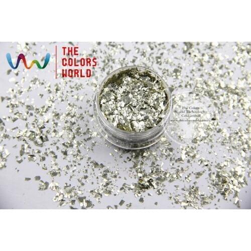 TCM0200 Metallic luster Champagne Gold Colors Mylar Sheet Random Cut Size Flakes for nail decoration and other art DIY decora