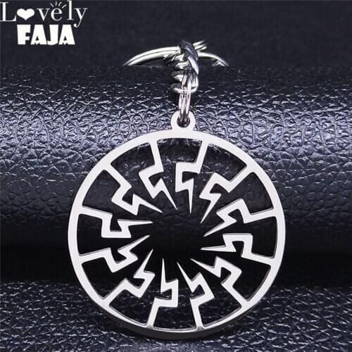 2021 Sol - Symbol Variation Stainless Steel Key Chain for Women/Men Silver Color Keyring Jewelry llavero mujer A4212S03