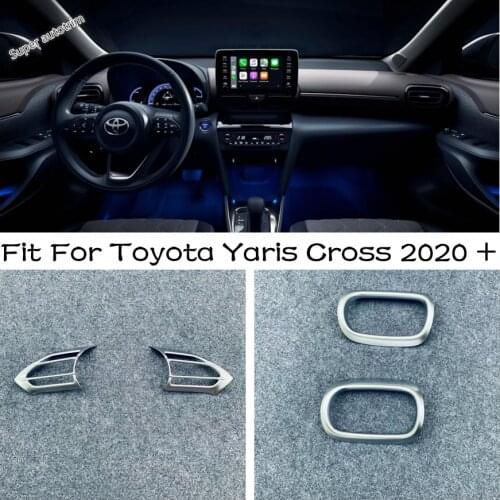 Front Dashboard Air Vent / Steering Wheel Decoration Cover Trim ABS Interior Accessories Fit For Toyota Yaris Cross 2020 2021