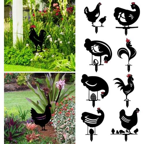 Chicken Garden Decoration Acrylic Black Black Chicken Art Gardening Gift Yard Decor Art Creative NewInnovative Yard Art Decor