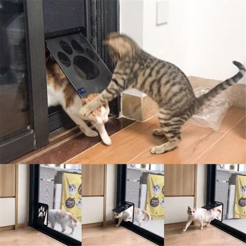 Pet Door Safe Lockable Screen Outdoor Dogs Cats Window Gate Security Flap Gates Pet Tunnel Dog Fence Access Dog Door Cat Flap