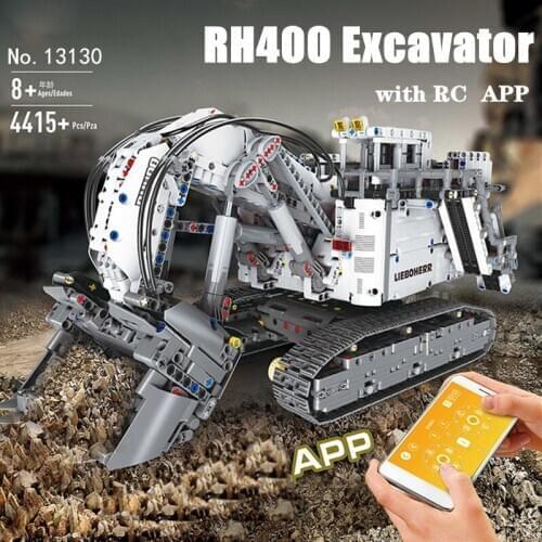 Technic series Liebherrs Terex RH400 Excavator R9800 Motor RC APP Car Model Building Blocks Bricks Compatible 42100 TOYS
