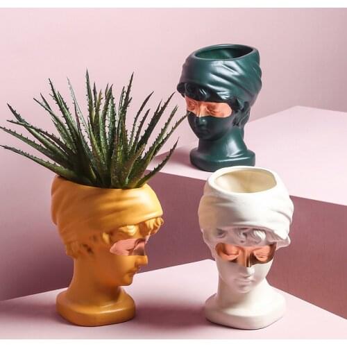 Greek Flower Pots Head Retro Statue Girl Vase Home Decoration Accessories Ornament Home Decor Tabletop Decorative