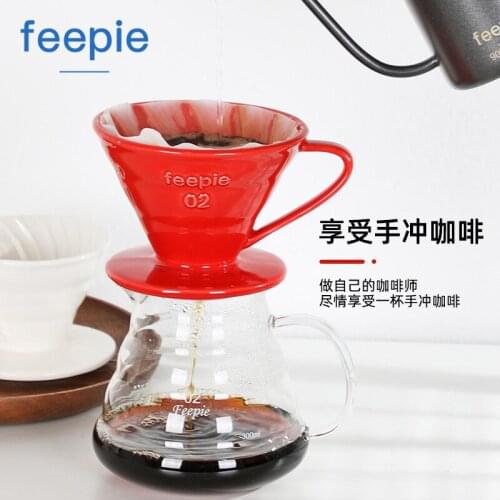 Ceramic Coffee Filter Cup V60° Spiral Drip American Hand Brewed Coffee Filter Tapered Drip Paper Simple Control Without Clogging
