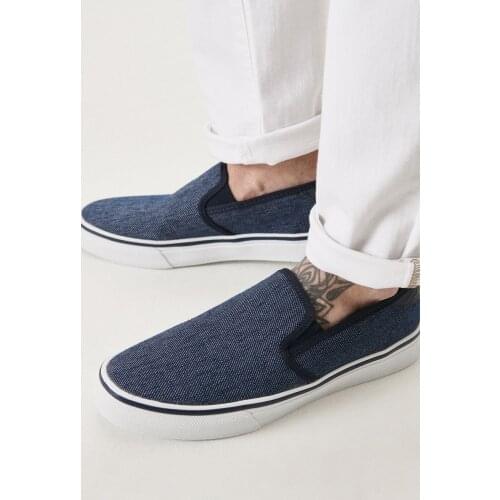 AC & Co / Altınyıldız Classics Men 'S Dark Blue Daily Casual Canvas Sports Shoes 'Turkish' Quality 2021 Fashion Design Season Comfo