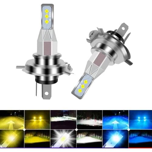 Muxall 2pcs LED Mini Headlight Bulbs 80W 20000LM 6000K H7 H4 H8 H16 LED Fog Lights Lamp On Car Replacement 2525 Chips HeadLamp