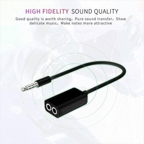 Hot Newest 3.5Mm Double Earphone Headphone Splitter Audio Cable Cellphone Cable Cord Adapter Jacks PlugAccessories Fast Delivery