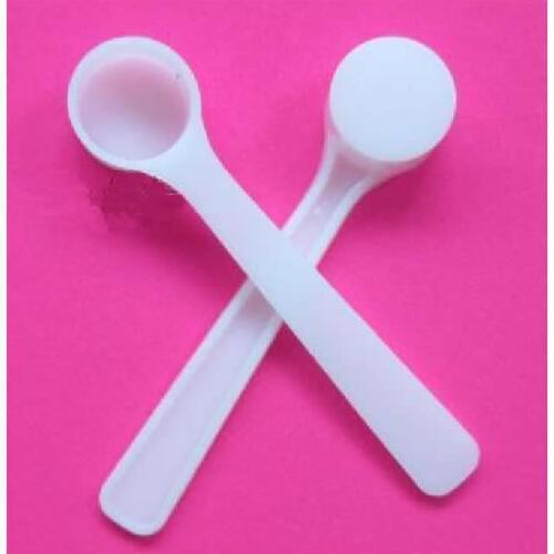 Free Shipping Measuring Milk Food 500pcs 0.5g Flat-bottomed Spoon 1.5ml White Plastic Spoons For Washing Powder/Medicine