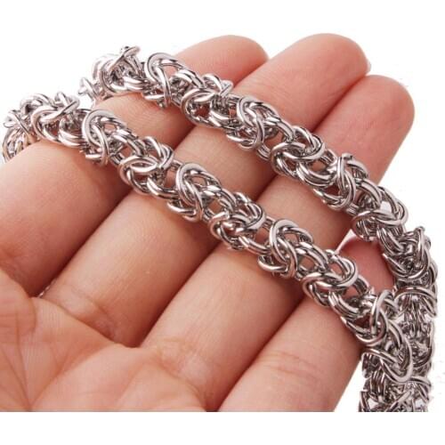 Fashion 6mm Byzantine Thin Chain Stainless Steel Silver Color Byzantine Link Mens Womens Necklace Or Bracelet Christmas Gift