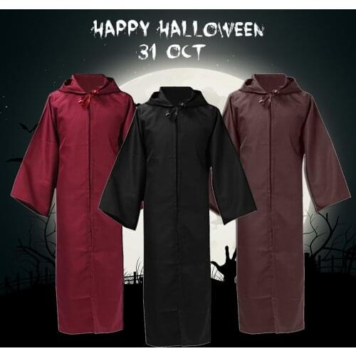 Mens And Womens Halloween Costumes Grim Long Cloak Hooded Capes Couples Jacket Scary Halloween Cosplay Decoration Manteau