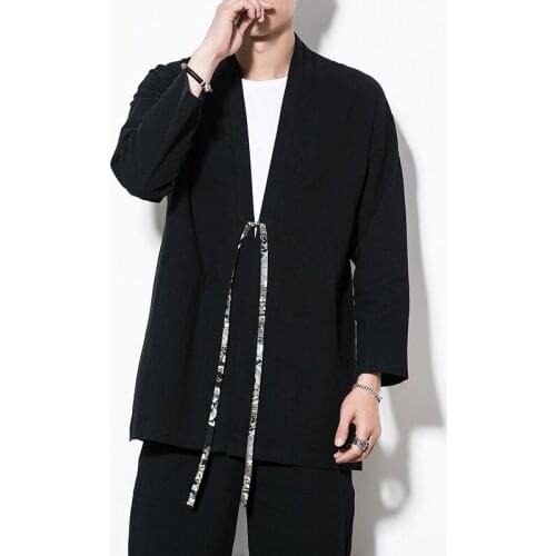 Chinese Style Mens Cardigan Autumn Coat Windbreaker Mens Chinese Tang Coat Large Top Men Loose Coat Men Shirt Plus Size