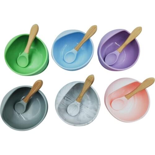 Children Colorful Bowl Set Imported Food-grade Silica Gel Dinner Plate Bowl Elastic And Flexible High Temperature Resistance