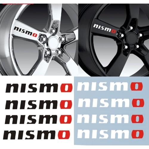 4pcs Nismo Car Wheel Sticker for Nissan Tiida Sunny QASHQAI J10 J11 MARCH LIVINA TEANA X-TRAI,10CM
