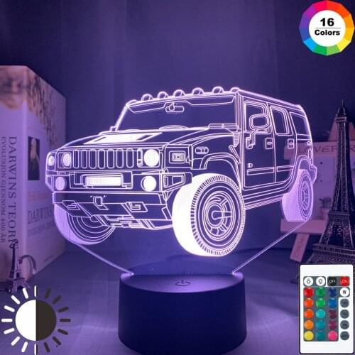 3d Illusion Night Lamp Car SUV Led Touch Sensor Colorful Nightlight for Room Decor Vehicle Drop Shipping Acrylic Led Night Light