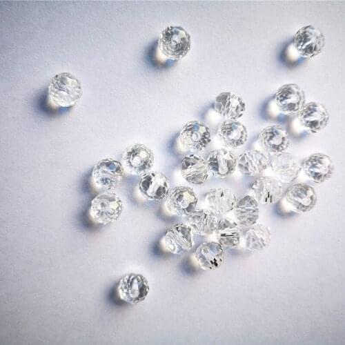 Top Quality Clear Color 4*6mm Rondelle Austria 32Faceted Crystal Glass Shiny Beads Loose Spacer Round Beads for Jewelry Making