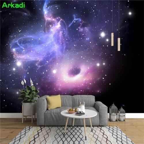 Custom 3D Space Galaxy Star Galaxy Ceiling Mural Simple Star KTV Living Room Bedroom TV Background Wallpaper
