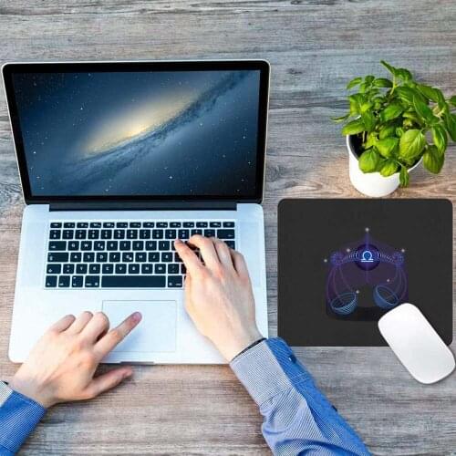 Durable Mousepad Zodiac Series Gaming Mouse Pad PU Leather Computer Mouse Mat 25x21cm Office Home Table Mat Small Mouse Pad