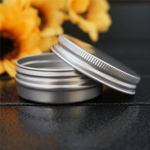 5/10/15/20/30/50/60/80/100/150/200/250g silver empty round aluminum box metal tin cans cosmetic cream DIY refillable jar tea Pot
