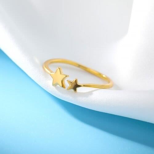 Adjustable Stars Rings For Women Girls Stainless Steel Aesthetic Ring Female 2021 Trend Fashion Jewelry Couple Gift anillos