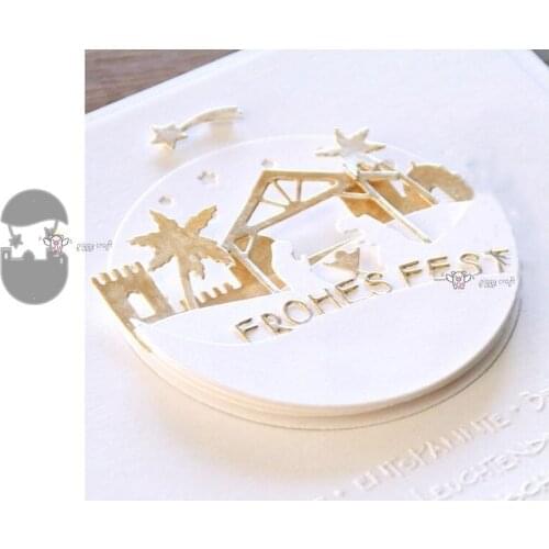 Mmao Crafts Metal Steel Cutting Dies 2021 New Coconut house circle frame Scrapbooking Paper/photo Cards Embossing Dies