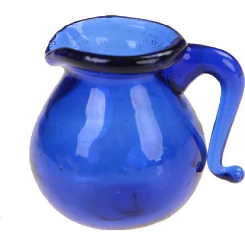 Blue Glass Jug Glass Pot 1/12 Scale Doll House Miniatures Dining Room