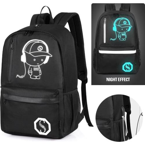 USB Charging Student School Bag Unisex Laptop Backpack Luminous Super Cool fashion Mens Backpacks Large capacity travel bag