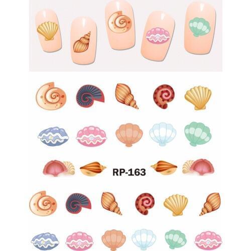 UPRETTEGO NAIL ART BEAUTY NAIL STICKER WATER DECAL SLIDER CARTOON UNDER SEA STARS JELLY FISH OCTOPUS CONCH RP163-168