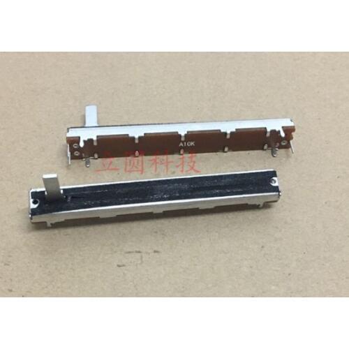 [VK]10pcs 7.5CM 75MM A10K B10K A103 B103 3 foot single Potentiometer mixer fader Slide shaft 15mm switch