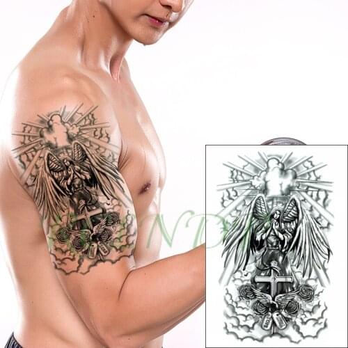 Waterproof Temporary Tattoo Sticker angel wings cross bird rose flower Fake Tatto Flash Tatoo large size tattoos for Women Men