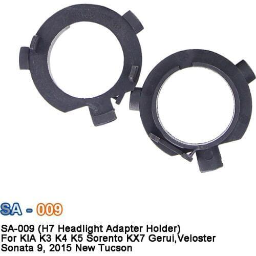 2pcs H7 Headlight Bulb Holders Adapters Base For KIA K3 K4 K5 Sorento, 2017 KX7 ,16 Outlander ,Ge Rui ,Chi running