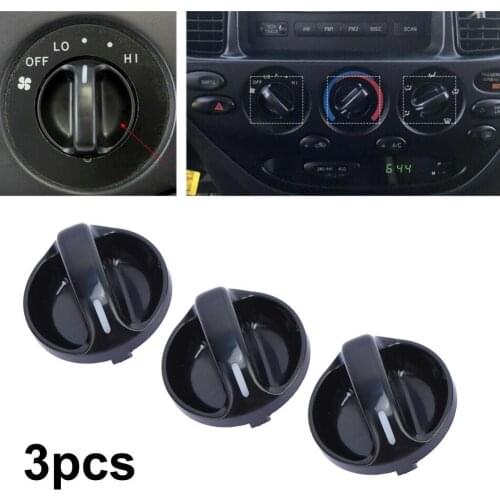 3Pcs Air Conditioner Switch Car Styling Sturdy Compact Air Conditioning Heat Control Knob 55905-0C010 for TOYOTA