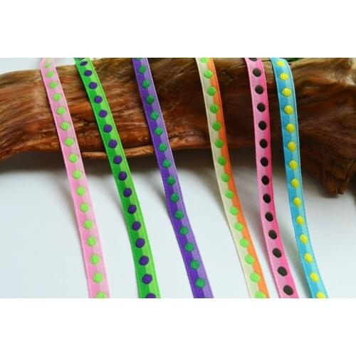 5 Yards 3/8'' 10mm Fabric Dot Ribbons Grosgrain Ribbons for Garment Sewing DIY Scrapbooking Gift Wrapping Christmas Ribbons